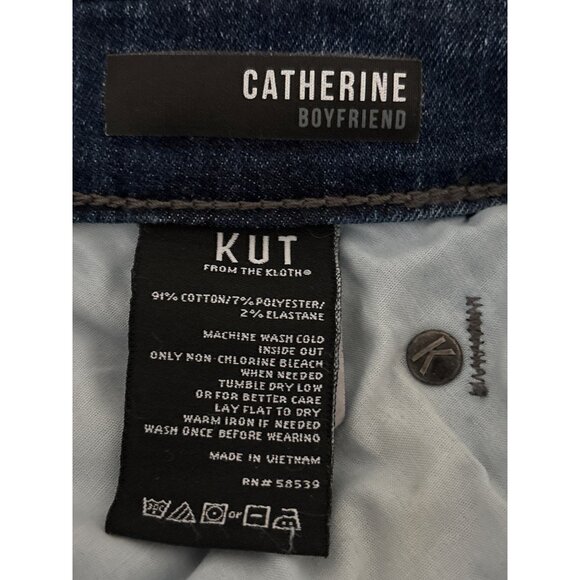 Kut from the Kloth Jeans Plus 20W Boyfriend Distressed Blue Denim Stretch Casual - Picture 5 of 15